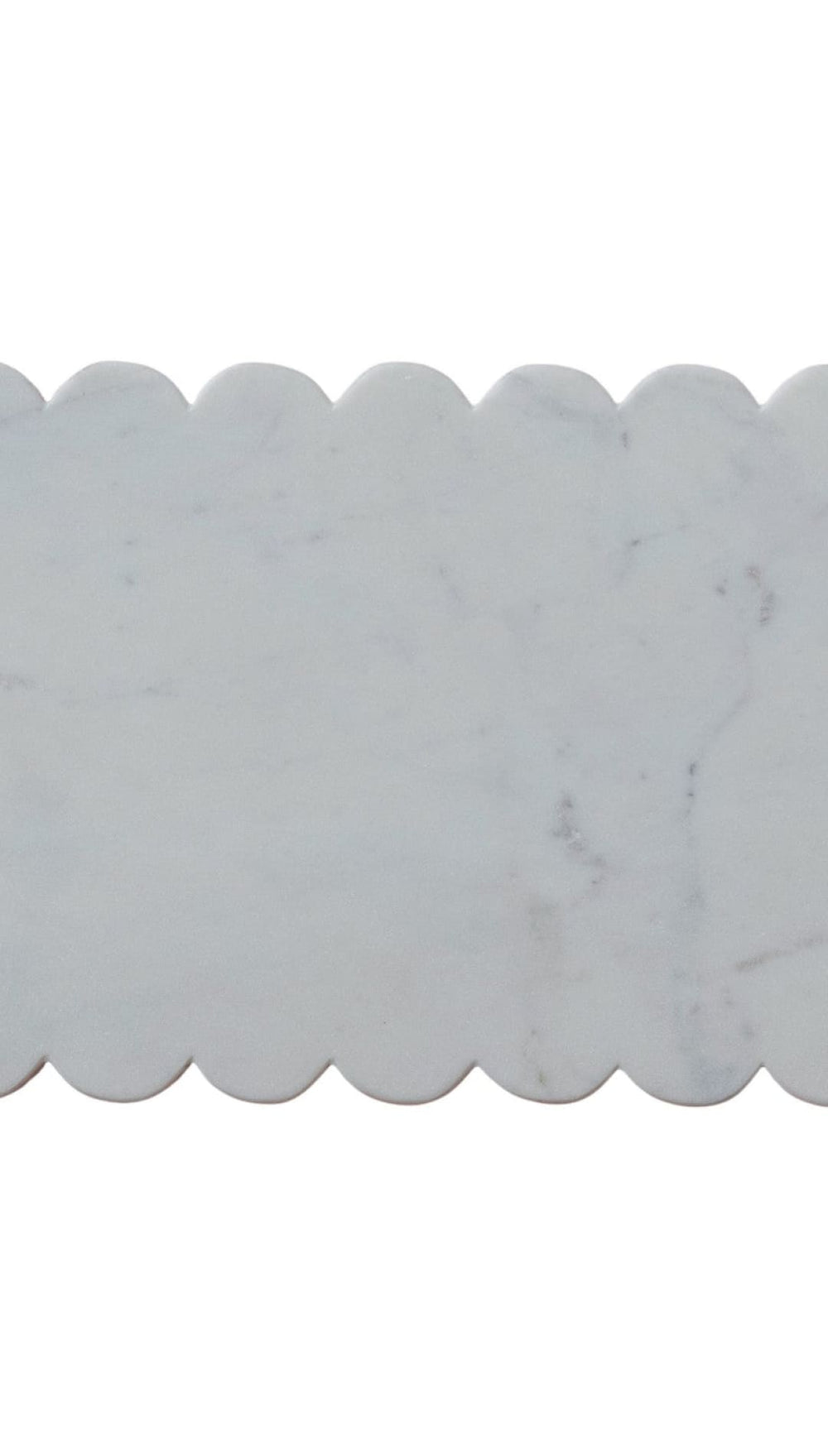 Marble Cheese/Cutting Board w/ Scalloped Edge, White