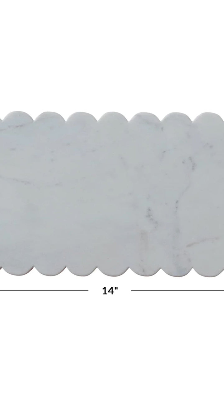 Marble Scalloped Cheese/Cutting Board - White - 310 Home/Gift