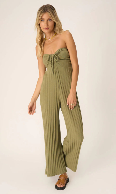 Marseille Strapless Rib Jumpsuit - 220 Other Bottoms