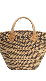 Martha Black Straw Vegan Tote Bag