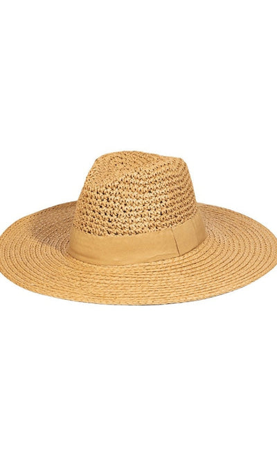 Monochrome Tan Straw Hat - Hats