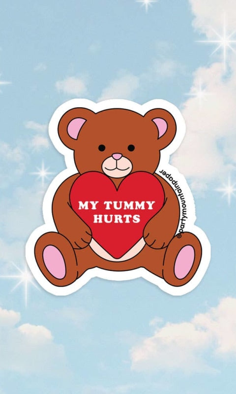 My Tummy Hurts Bear Sticker - 310 Home/Gift