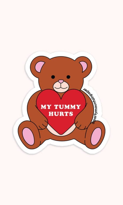 My Tummy Hurts Bear Sticker - 310 Home/Gift