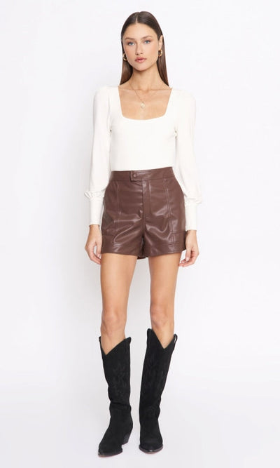 Nathan Faux Leather Shorts - Bottom