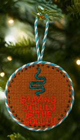 Needlepoint Ornament - Delulu