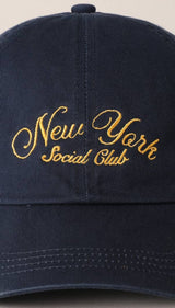 New York Social Club Text Embroidery Baseball Cap