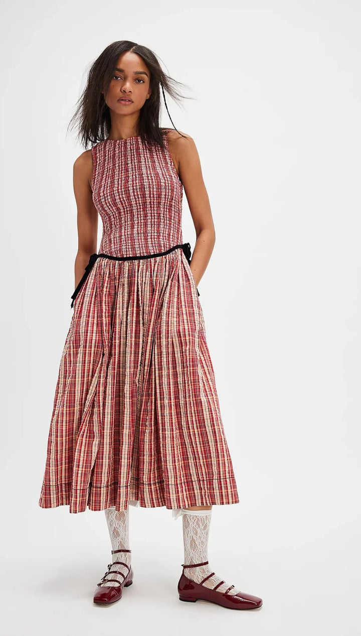 Nightingale Plaid Midi Dress - 180 Dresses