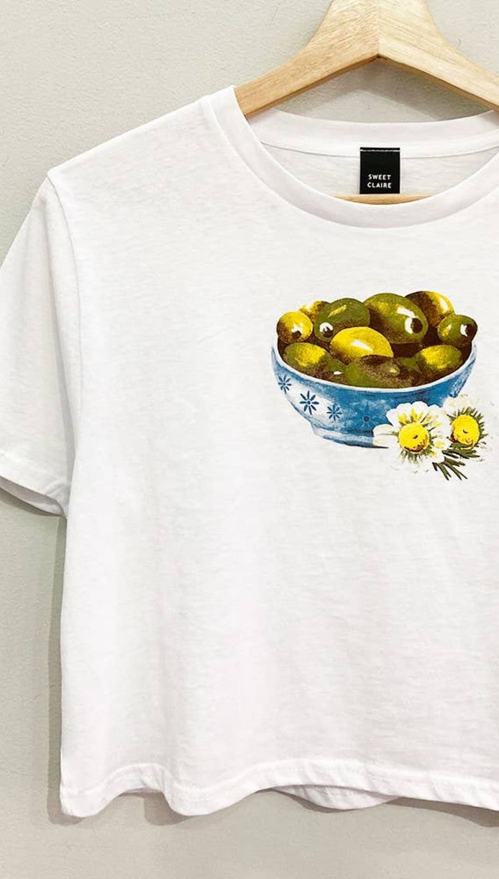 Olive Juice Tee - L / White / CROPPED - 130 Graphics