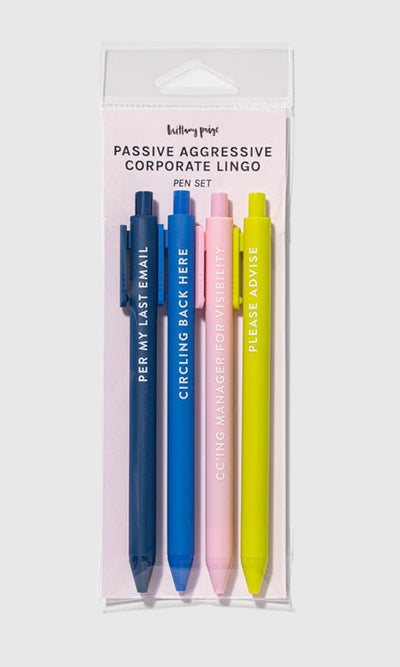 Passive Aggressive Corporate Lingo Jotter Pen Set - GIFT