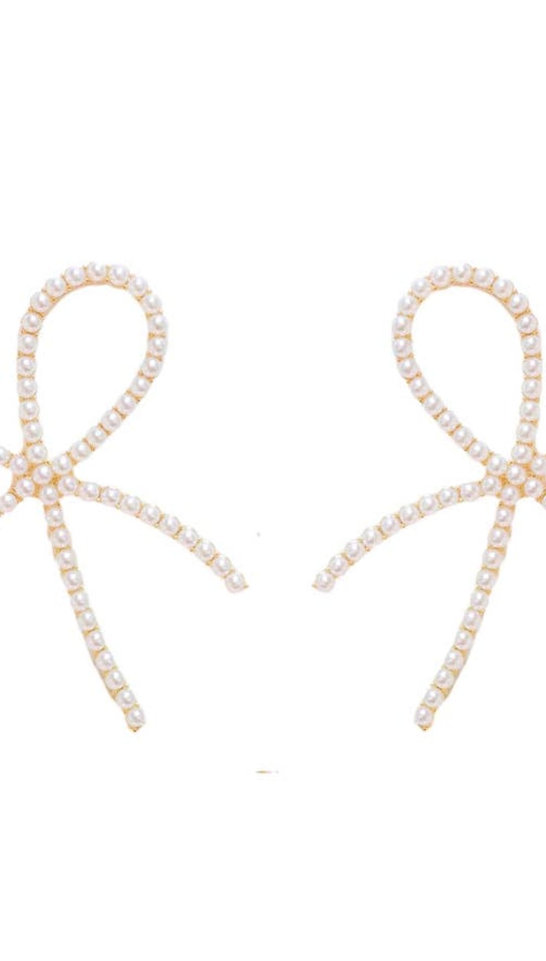 Pearl Statement Bow Earrings - 260 Jewelry