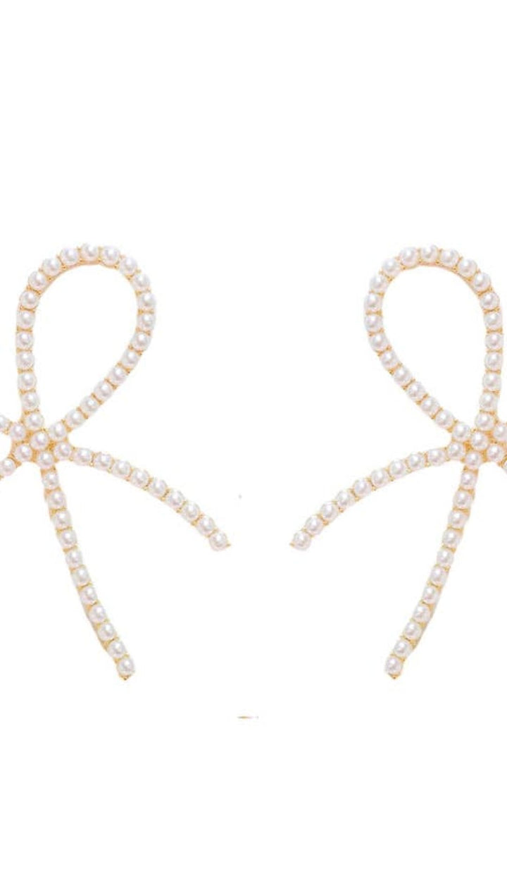 Pearl Statement Bow Earrings - 260 Jewelry