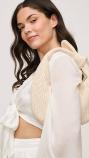 Woven, knotted shoulder bag.