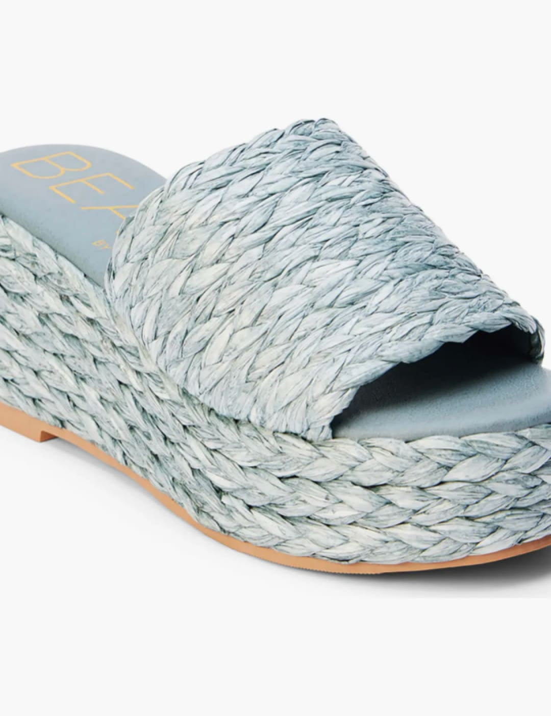 Woven platform wedge sandal.