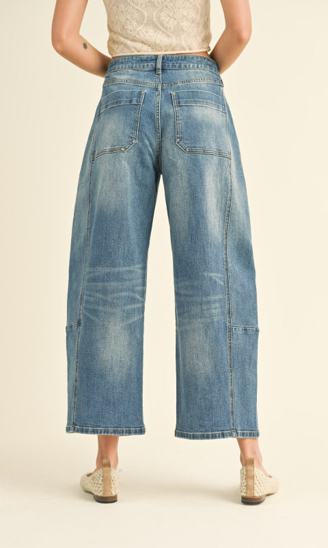 Phoebe Cropped Barrel Jeans - 200 Jeans