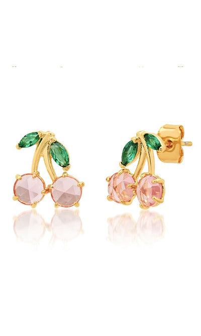 Pink Cherry Stud Earrings - Jewelry