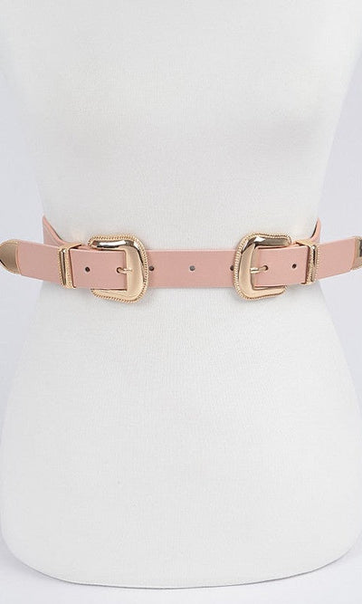Pink Double Buckle Belt - Belts