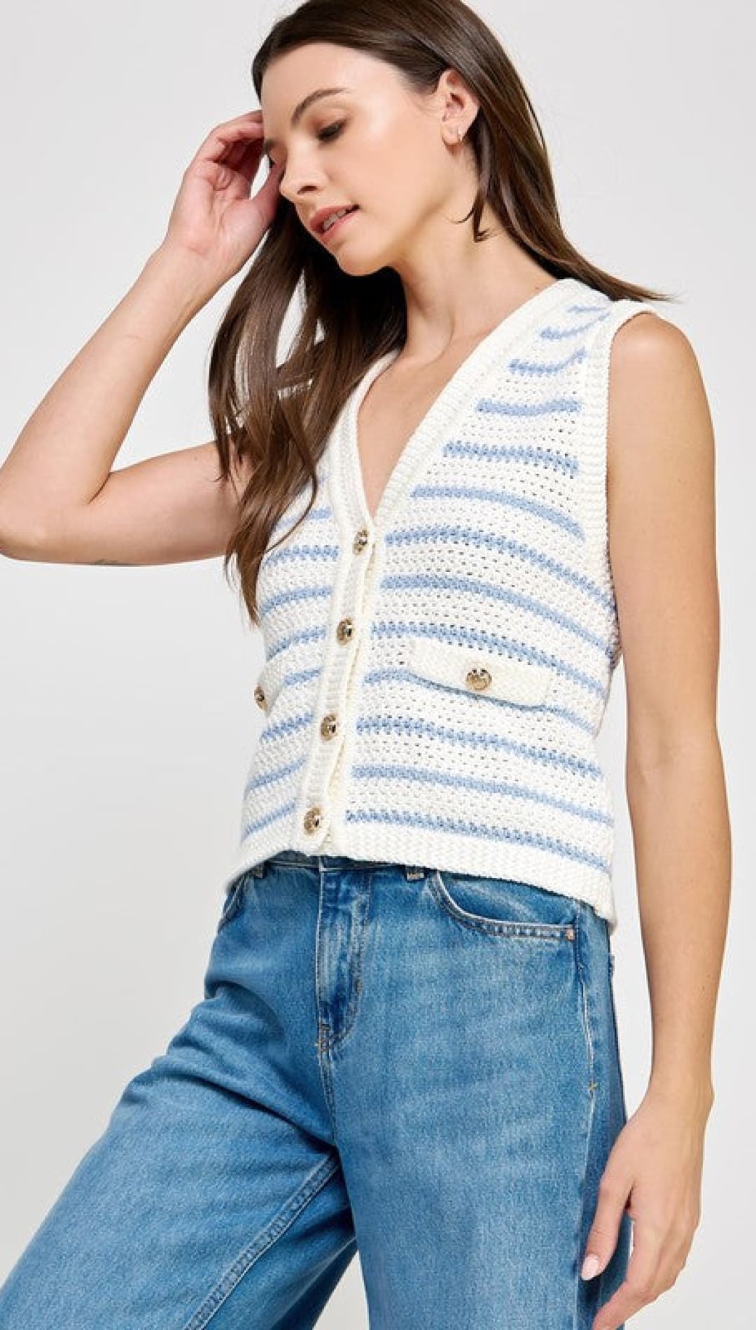 Piper Stripe Vest - 140 Sweaters