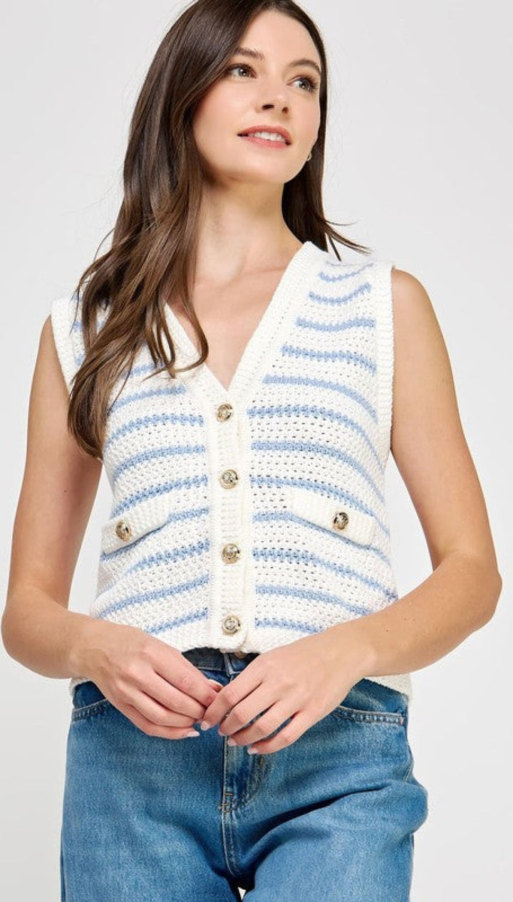 Piper Stripe Vest - 140 Sweaters