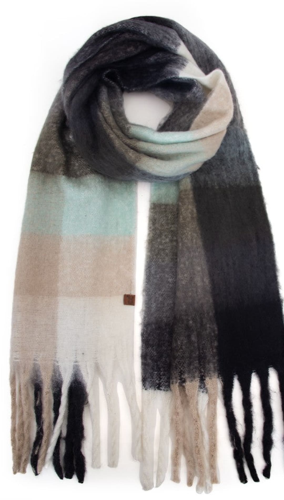 Plaid Blanket Scarf - Black - 280 Other Accessories