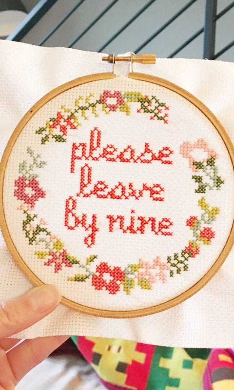 Please Leave By Nine Cross Stitch Kit - 310 Home/Gift