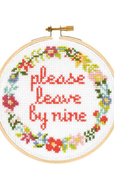 Please Leave By Nine Cross Stitch Kit - 310 Home/Gift