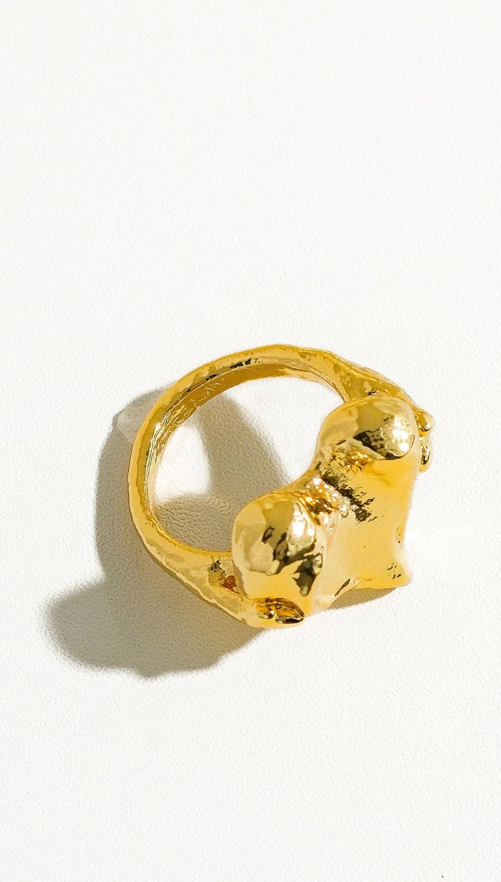 Prairie 18K Gold Non Tarnish Statement Heart Ring - 8 / Yellow Gold - 260 Jewelry
