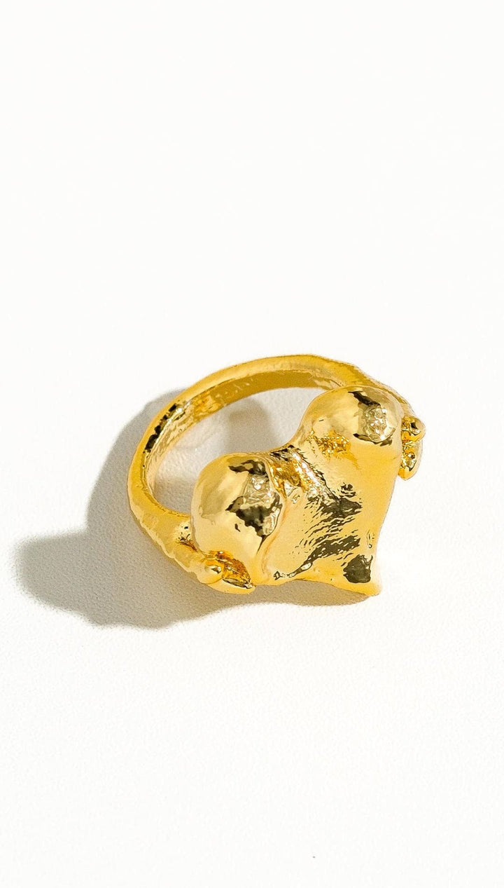 Prairie 18K Gold Non Tarnish Statement Heart Ring - 260 Jewelry