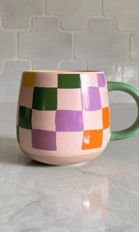 Rainbow Checks Ceramic Mug - 310 Home/Gift