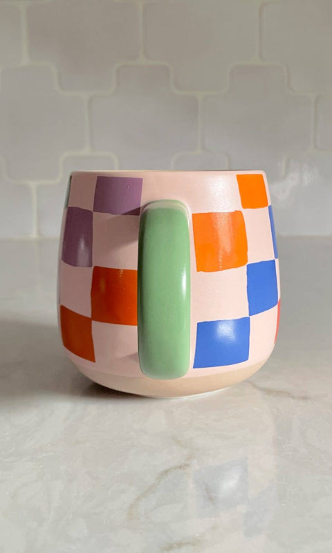 Rainbow Checks Ceramic Mug - 310 Home/Gift