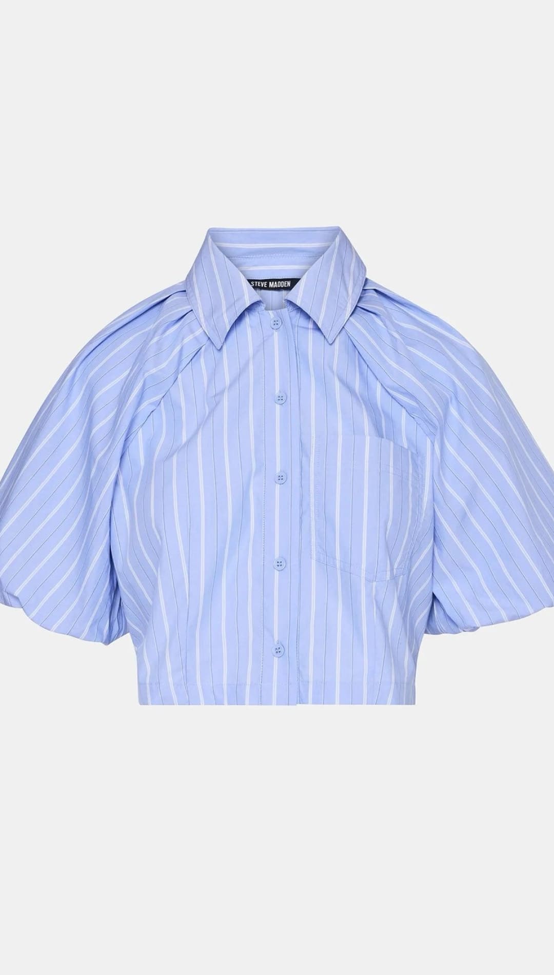 Blue and white striped crop top.