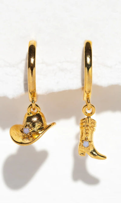 Ride ’Em Cowboy Earrings - Gold - Jewelry