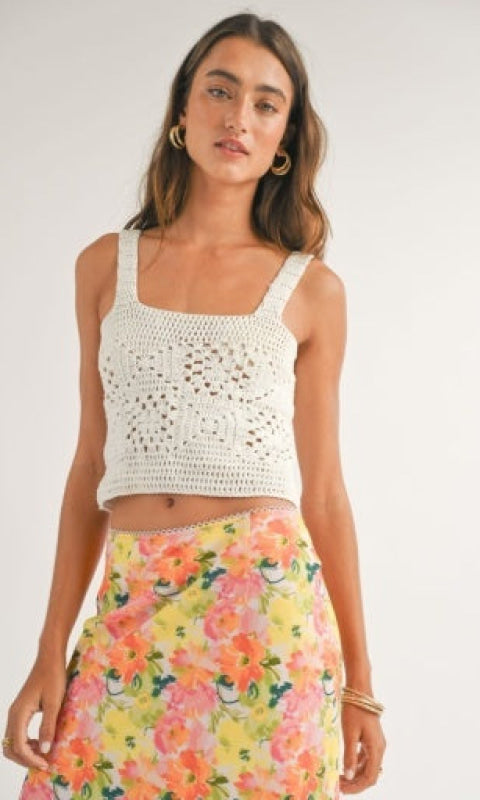 SAGE THE LABEL WOMEN 120 Sleeveless QUINN CROCHET CROP TOP