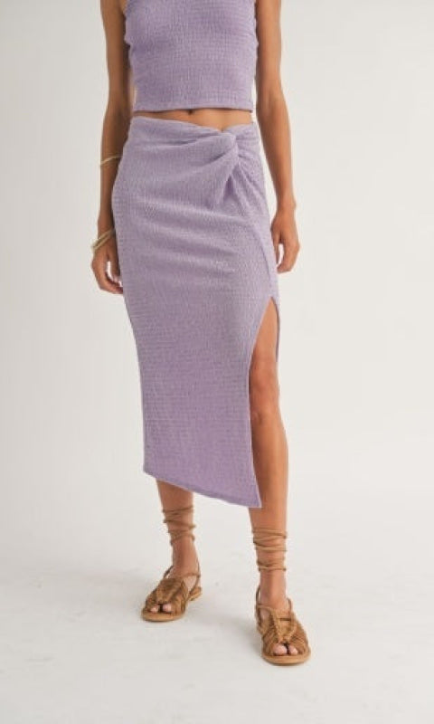 SAGE THE LABEL WOMEN 220 Other Bottoms VALLEY KNIT TWISTED MIDI SKIRT - 220 Other Bottoms