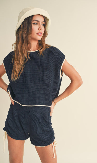 Saylor Knit Sweater Top - 100 Short Sleeve