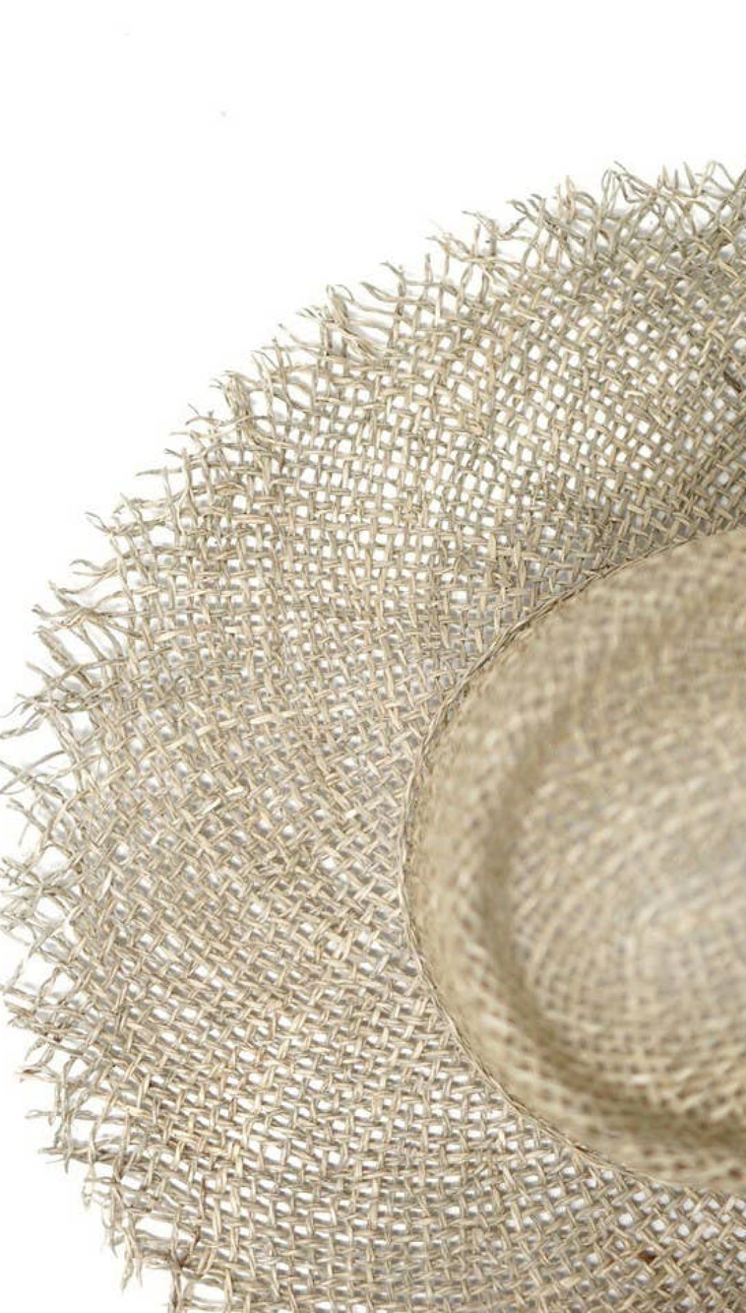 Woven straw sunhat.