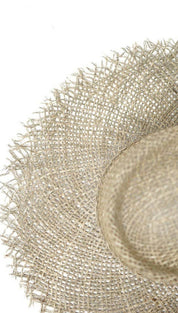 Woven straw sunhat.