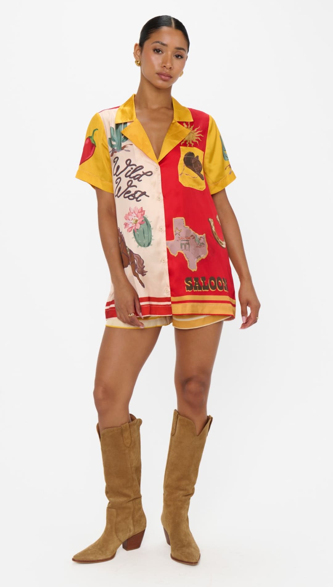 SHOW ME YOUR MUMU WOMEN 240 Intimates/Lounge Lone Star Silk Shorts - 240 Intimates/Lounge