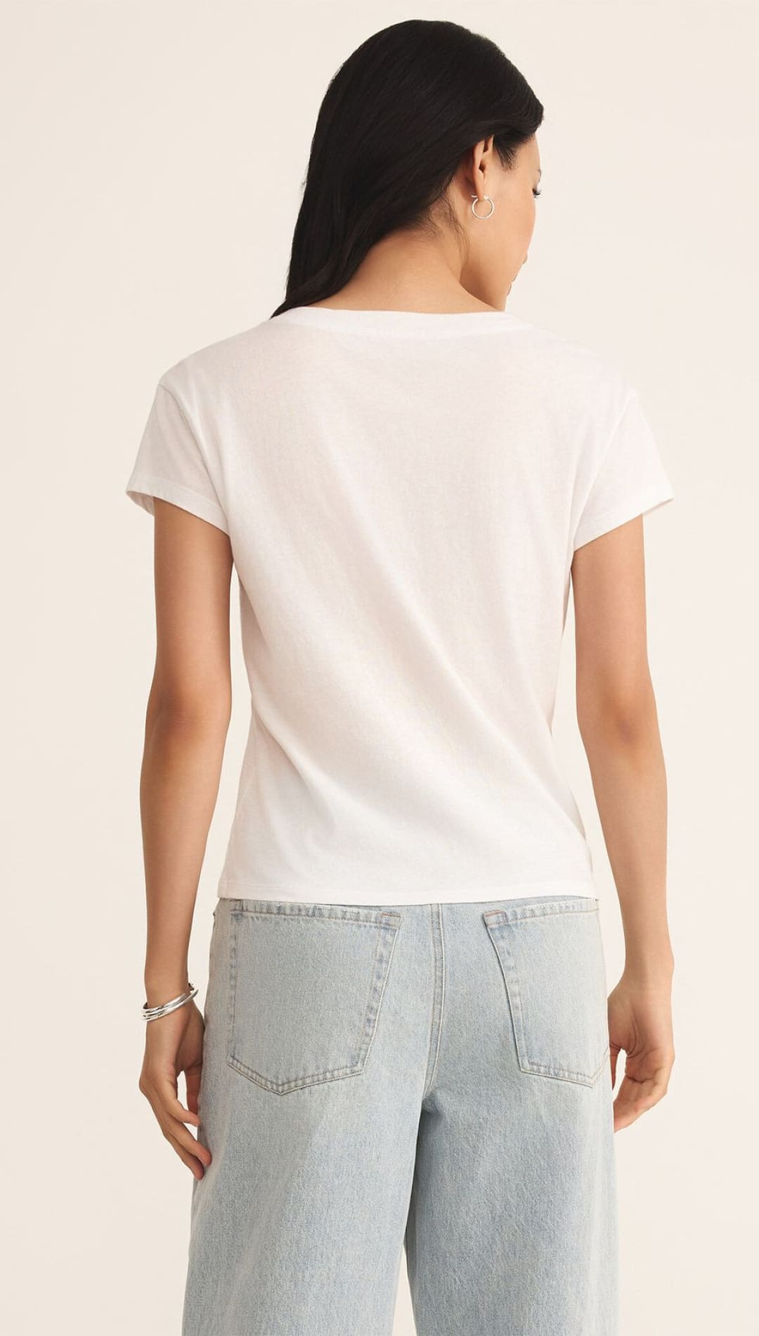 Sleeve Modern V-Neck Tee - 100 Short Sleeve