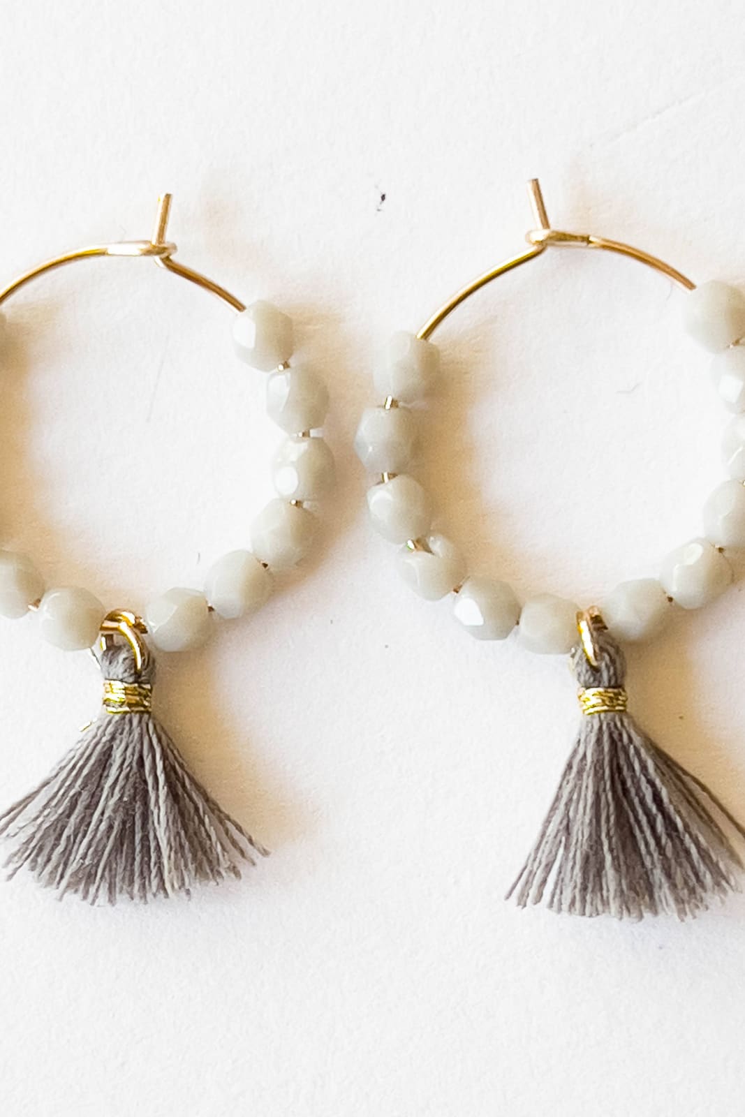 Small Gold Filled Hoops With Beads And Tassels - 260 Jewelry