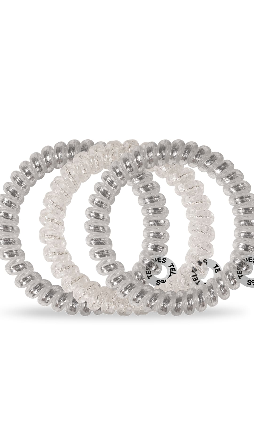 Clear spiral hair ties set of 10