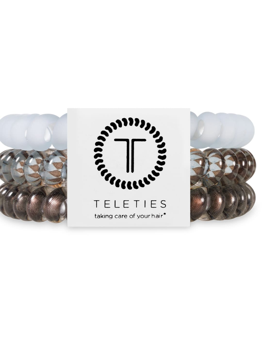 Silver and gold teleties hair ties set of 3