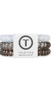Silver and gold teleties hair ties set of 3