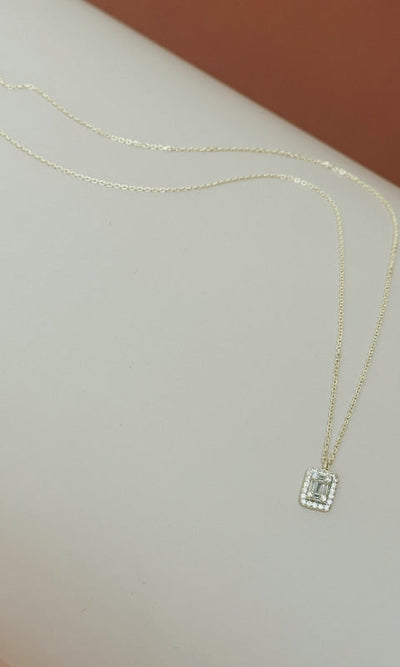 Square Baguette Necklace - Jewelry