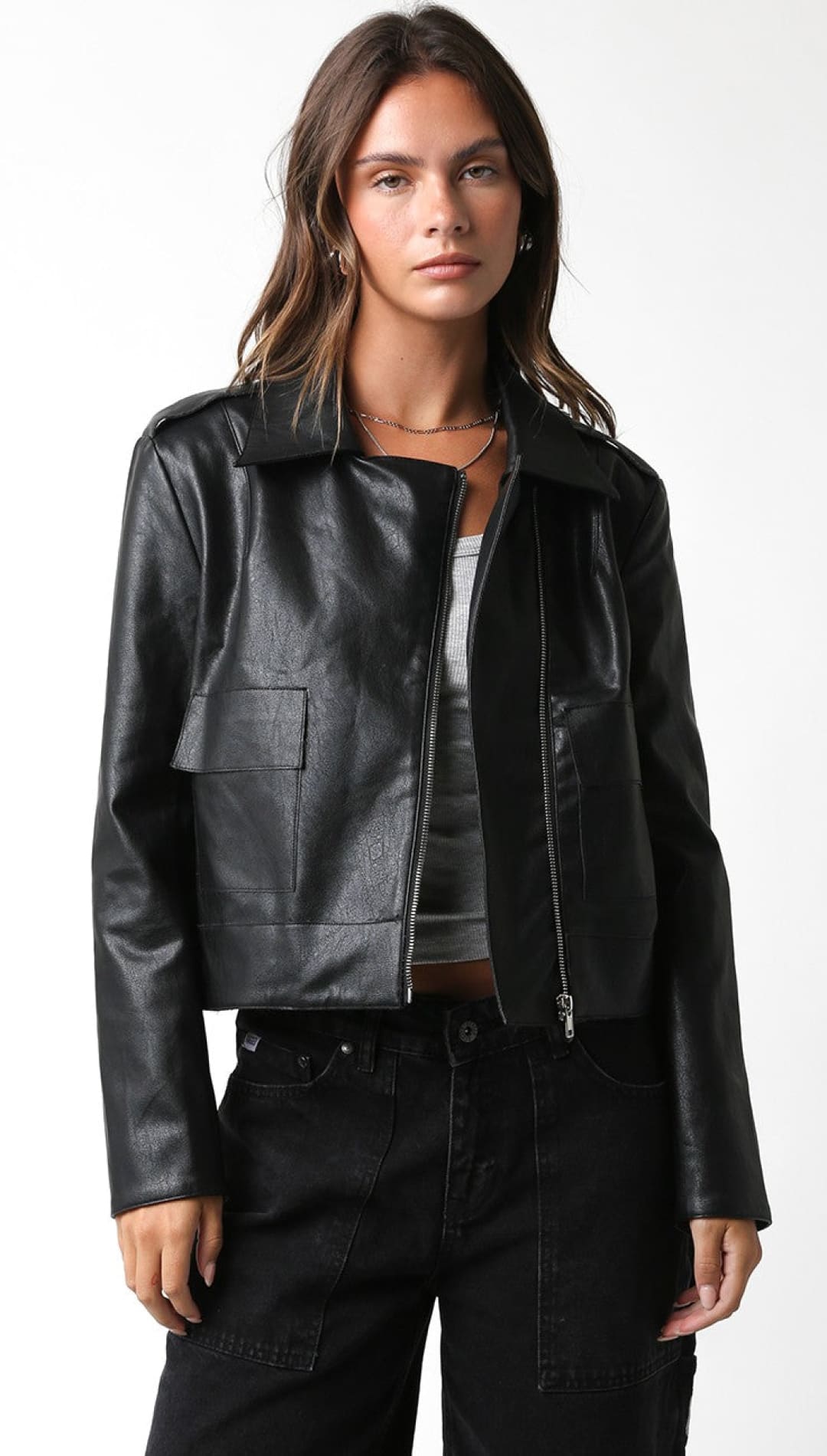 Steph Faux Leather Jacket - 170 Jackets/Outerwear