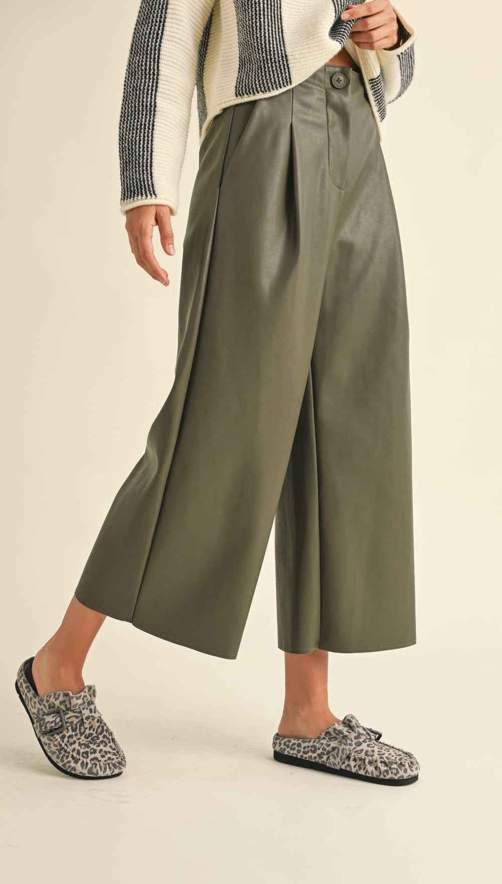 Steph Vegan Leather Wide Leg Pants - 220 Other Bottoms