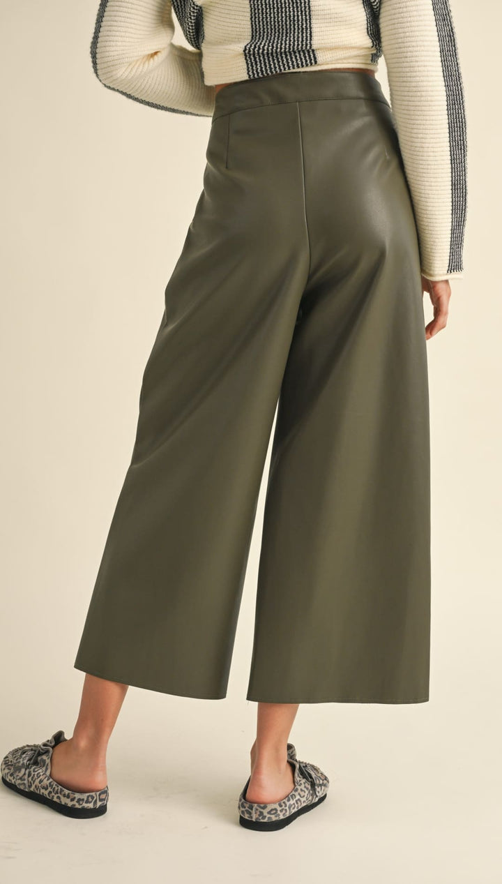 Steph Vegan Leather Wide Leg Pants - 220 Other Bottoms