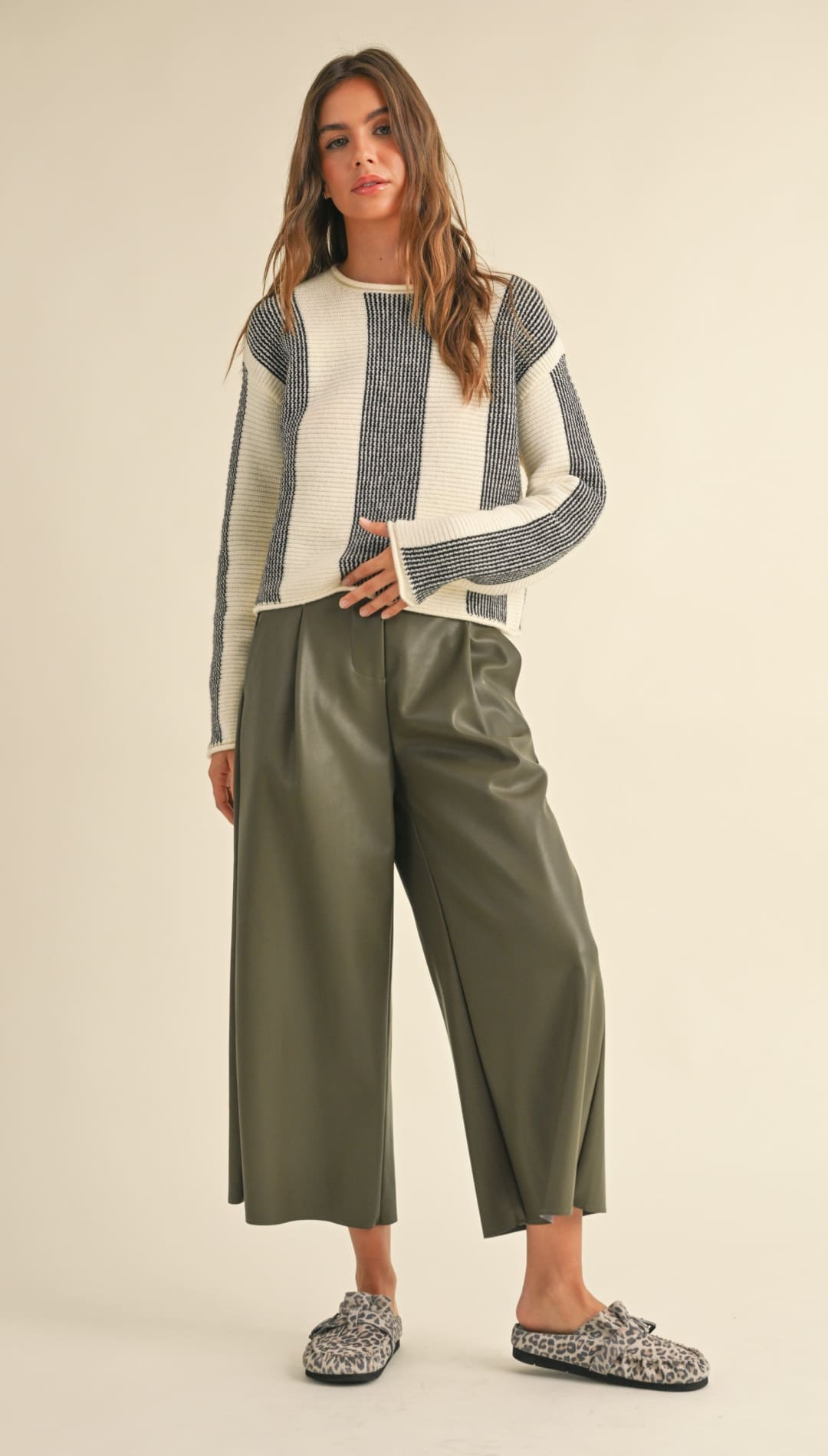 Steph Vegan Leather Wide Leg Pants - 220 Other Bottoms