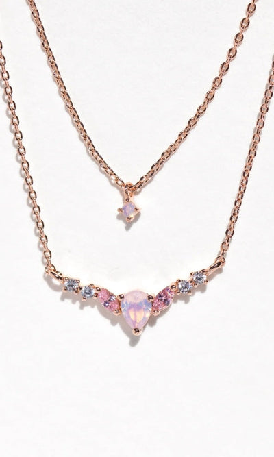 Sweet Like Honey Double Necklace - Rose Gold - Jewelry