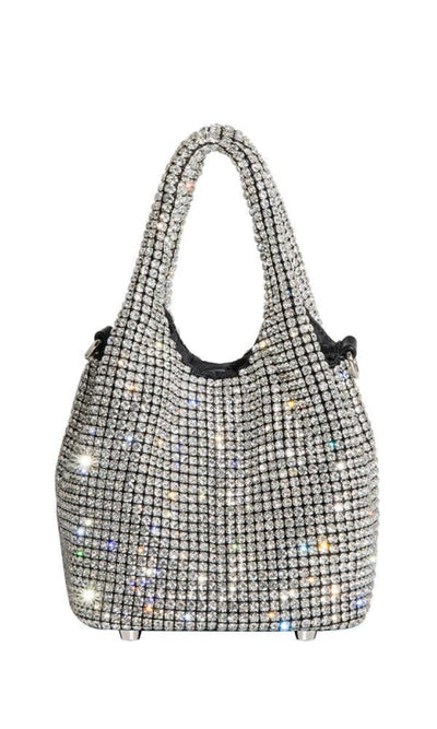 Thea Small Crystal Top Handle Bag - Silver - Handbags