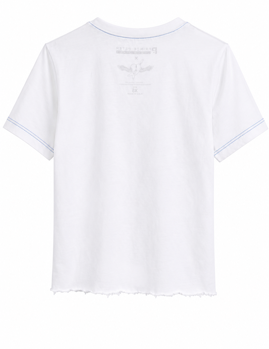 White t-shirt shirt on a white background